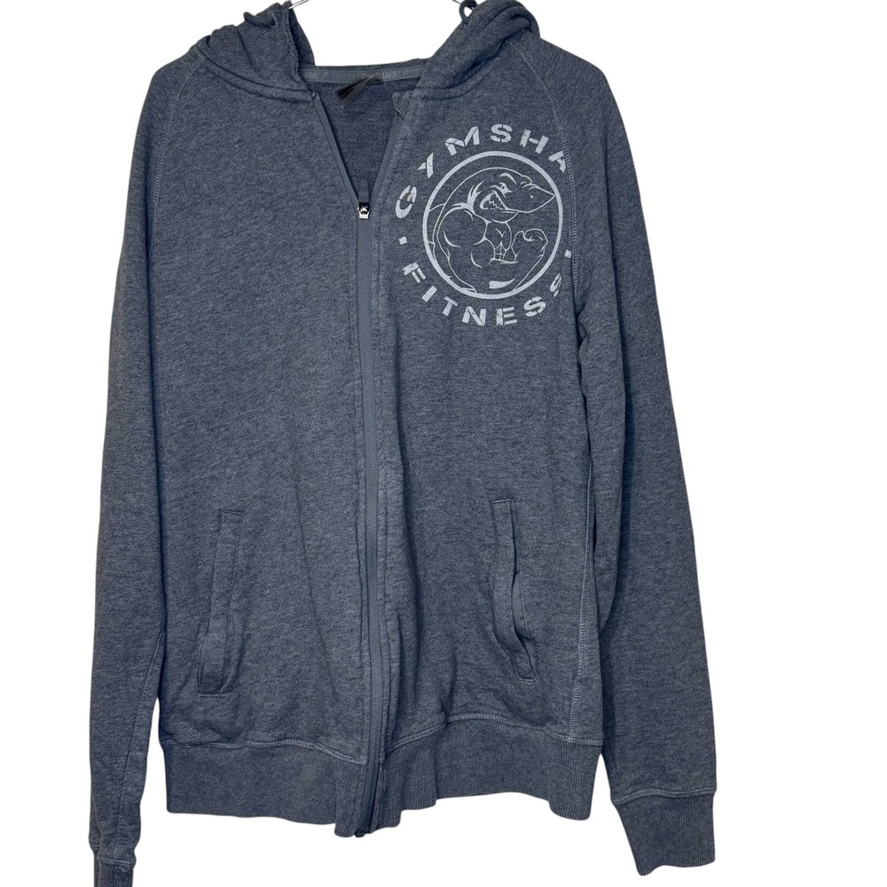 Gymshark Womens Jacket Full Zip Hoodie Logo Fitness Athletic Training Gray Small